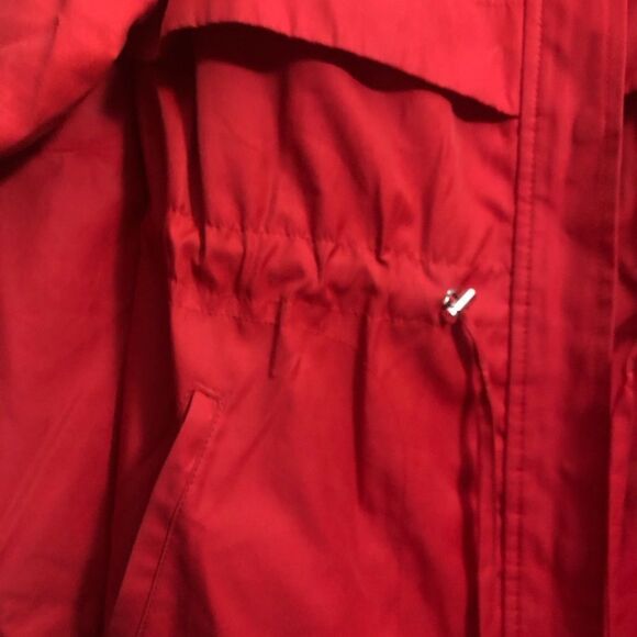Jones New York Signature Women’s Medium Red Trench Rain Coat - Picture 3 of 10